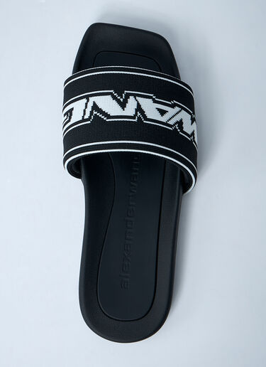 Logo Motif Slides Alexander Wang Logo Motif Slides Black awg0261024