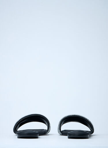 Alexander Wang Embellished Logo Motif Slides Black awg0261026