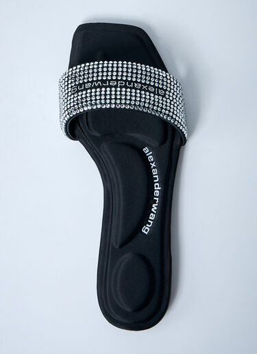 Alexander Wang Embellished Logo Motif Slides Black awg0261026
