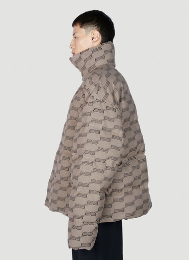 Logo Jacquard Puffer Jacket Balenciaga Logo Jacquard Puffer Jacket Beige bal0151018