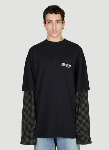 레이어드 티셔츠 Balenciaga 레이어드 티셔츠 블랙 bal0152037