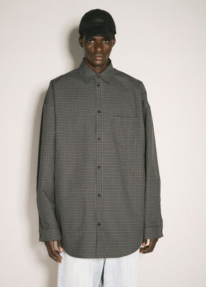 Balenciaga Checked Outerwear Shirt Grey bal0157024