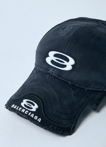 Balenciaga Double Logo Embroidery Baseball Cap Black bal0159025