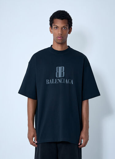 Logo Motif T-Shirt Balenciaga Logo Motif T-Shirt Black bal0161003