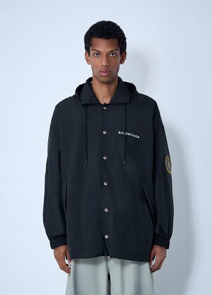 Balenciaga Logo Motif Windbreaker Jacket Black bal0161005