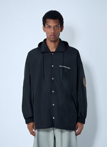 Balenciaga Logo Motif Windbreaker Jacket Black bal0161005