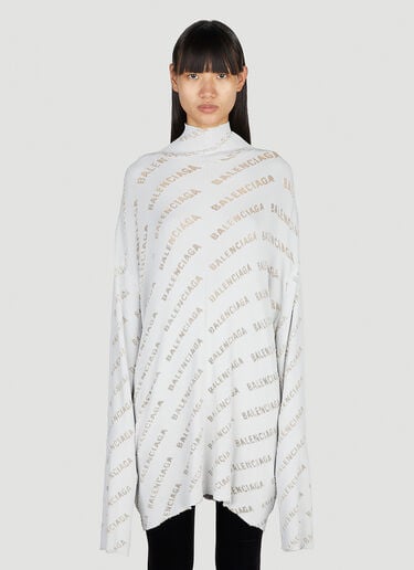 올오버 로고 하이넥 스웨터 Balenciaga 올오버 로고 하이넥 스웨터 그레이 bal0251014