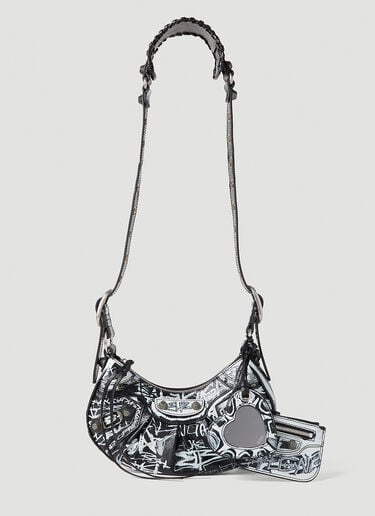Balenciaga Le Cagole Graffiti XS Shoulder Bag Black bal0251097