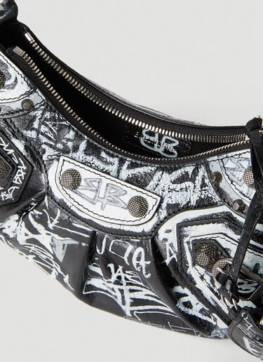 Balenciaga Le Cagole Graffiti XS Shoulder Bag Black bal0251097