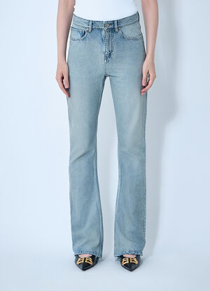 Balenciaga Bootcut Distressed Denim Jeans Blue bal0254013