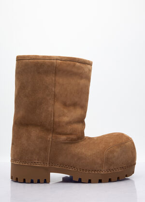 Balenciaga Alaska Faux-Fur Low Boots Brown bal0257031