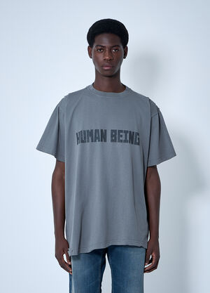 Balenciaga Human Being T-Shirt Grey bal0360002