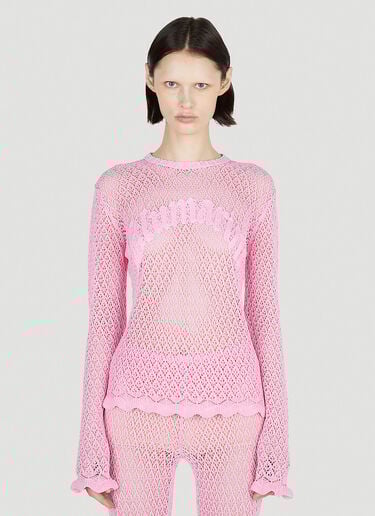 크로셰 로고 탑 Blumarine 크로셰 로고 탑 핑크 blm0252018