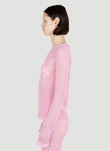 크로셰 로고 탑 Blumarine 크로셰 로고 탑 핑크 blm0252018