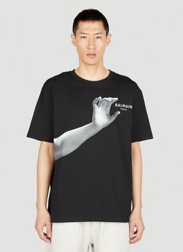 Statue Print T-Shirt Balmain Statue Print T-Shirt Black bln0152002