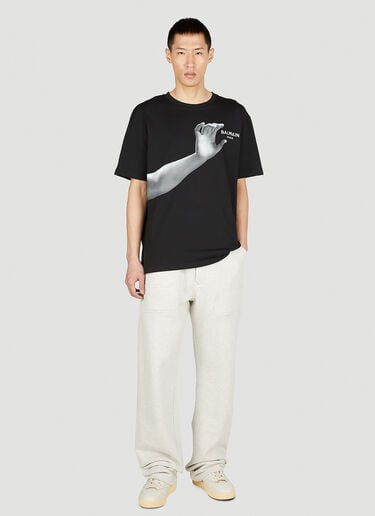 Statue Print T-Shirt Balmain Statue Print T-Shirt Black bln0152002