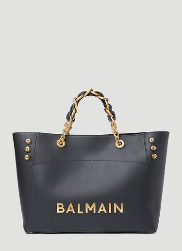 Balmain 1945 부드러운 가죽 토트백 블랙 bln0253028