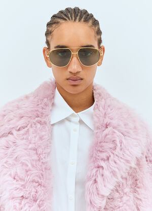 Bottega Veneta Classic Aviator Sunglasses Gold bos0257004