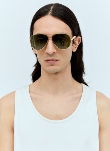 Bottega Veneta Sardine Aviator Sunglasses Gold bos0355005