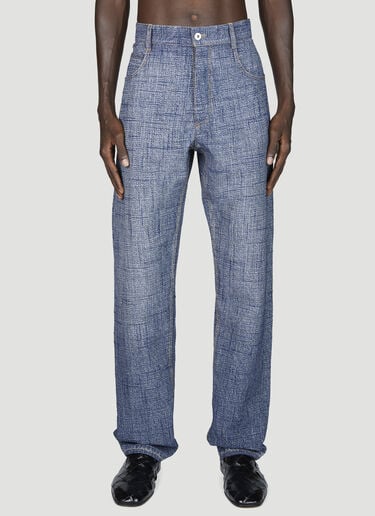 Texture Denim Print Pants Bottega Veneta Texture Denim Print Pants Blue bov0155002