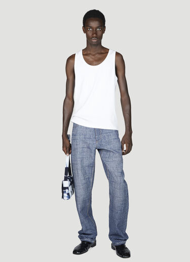 Bottega Veneta Texture Denim Print Pants Blue bov0155002