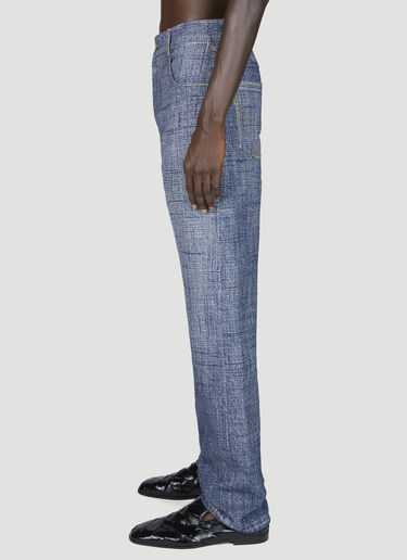 Bottega Veneta Texture Denim Print Pants Blue bov0155002