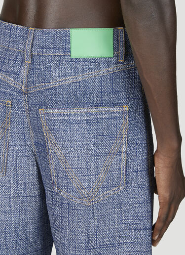 Bottega Veneta Texture Denim Print Pants Blue bov0155002