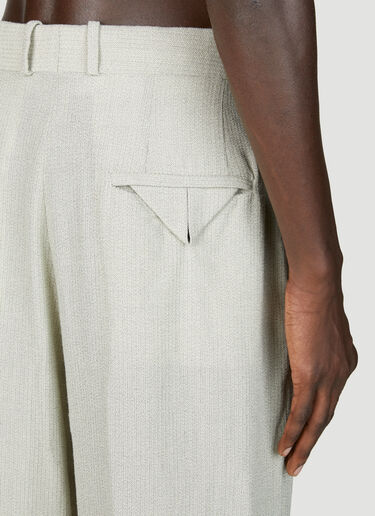 Bottega Veneta 가벼운 울 실크 물린 블레이저 팬츠 크림 bov0155006