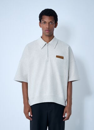 Bottega Veneta Double Cotton Melange Polo Cream bov0161006