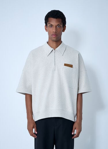 Bottega Veneta Double Cotton Melange Polo Cream bov0161006