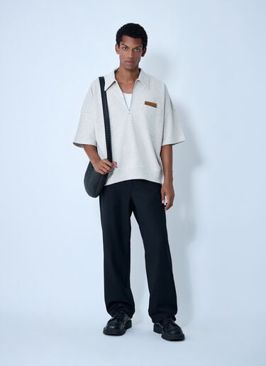 Bottega Veneta Double Cotton Melange Polo Cream bov0161006