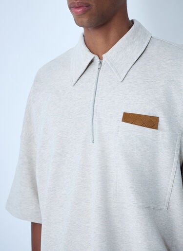 Bottega Veneta Double Cotton Melange Polo Cream bov0161006