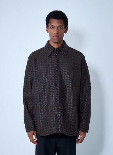 Intrecciato Leather And Suede Shirt Bottega Veneta Intrecciato Leather And Suede Shirt Brown bov0161007