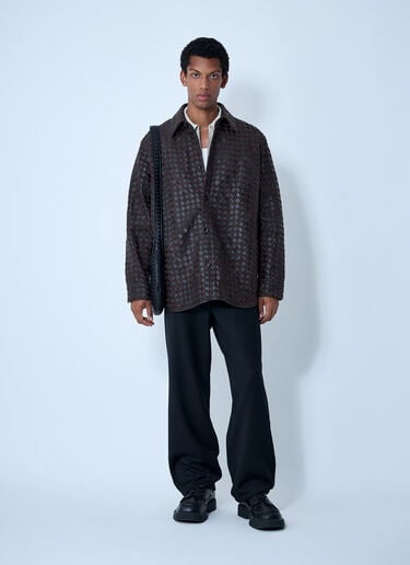 Intrecciato Leather And Suede Shirt Bottega Veneta Intrecciato Leather And Suede Shirt Brown bov0161007