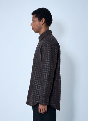 Intrecciato Leather And Suede Shirt Bottega Veneta Intrecciato Leather And Suede Shirt Brown bov0161007