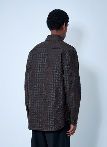Bottega Veneta Intrecciato Leather And Suede Shirt Brown bov0161007