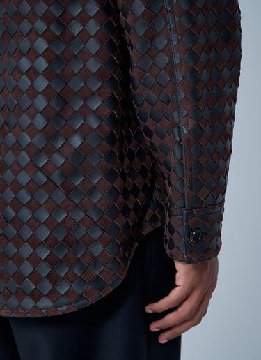 Intrecciato Leather And Suede Shirt Bottega Veneta Intrecciato Leather And Suede Shirt Brown bov0161007