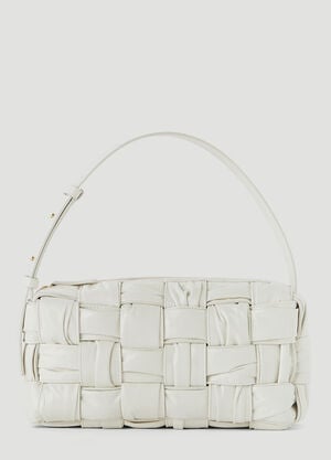 Bottega Veneta Brick Cassette Plissé Shoulder Bag White bov0250017