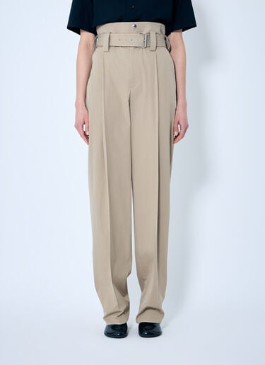 Bottega Veneta Compact Cotton Pants Beige bov0259010