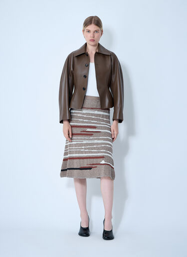 Bottega Veneta Linen-And-Cotton Skirt Beige bov0261004