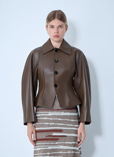 Bottega Veneta Leather Blouson Jacket Grey bov0261010
