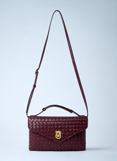 Bottega Veneta Knot Lock Crossbody Bag Burgundy bov0261046