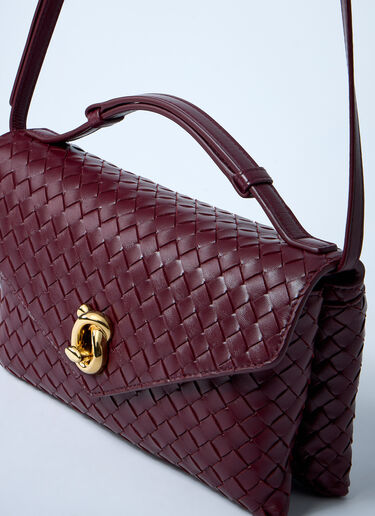 Bottega Veneta Knot Lock Crossbody Bag Burgundy bov0261046