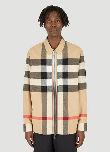 Burberry Hague 正面拉链衬衫式外套 米色 bur0147028