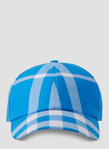 Check Baseball Cap Burberry Check Baseball Cap Blue bur0152029