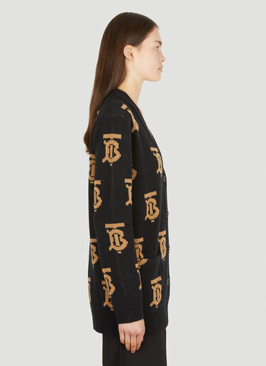 Burberry 나딘 로고 자카드 카디건 블랙 bur0251015