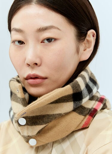 Check Cashmere Snood Burberry Check Cashmere Snood Beige bur0255077