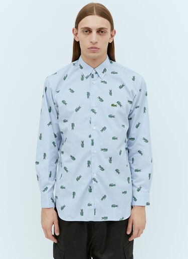 Comme des Garçons SHIRT 스트라이프 & 로고 프린트 셔츠 블루 cdg0154004