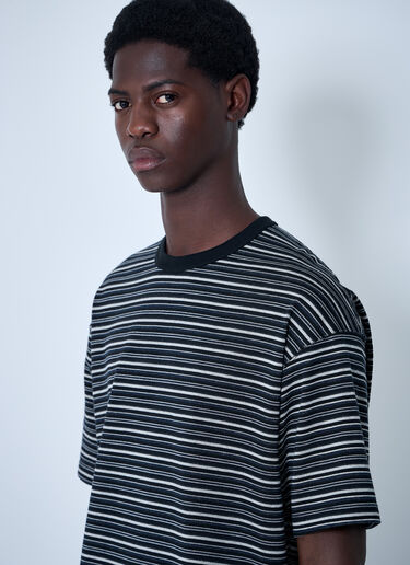 Comme des Garçons Homme Striped Logo Motif T-Shirt Black cdh0160009
