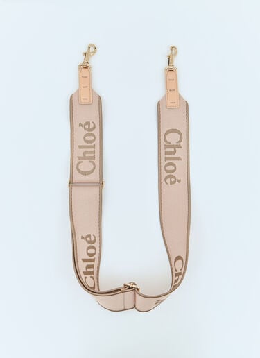 Chloé 로고 자수 캔버스 스트랩 베이지 chl0257028